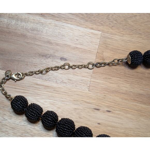 J. Crew Black Graduated Seed Bead Ball 18"-22" Necklace - Picture 5 of 8